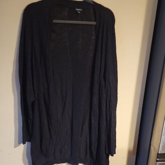 Torrid Size 4 Lightweight Black Open Front Cardigan - Picture 1 of 6
